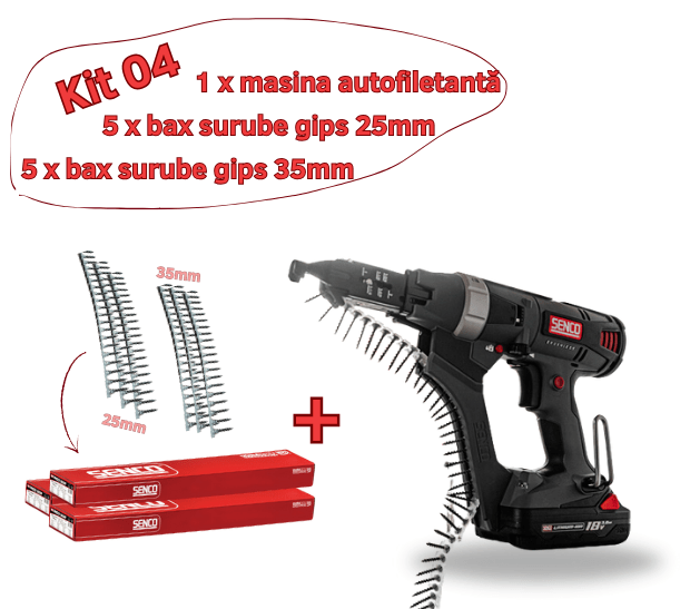 KIT Masina autofiletantă Suruburi in banda DS522 High Torque + 10.000 Suruburi in banda