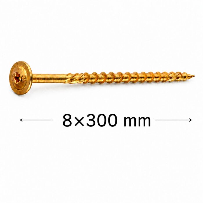 Surube dulgherie 8x300 mm pentru lemn, cap plat, tip torx, 50 buc