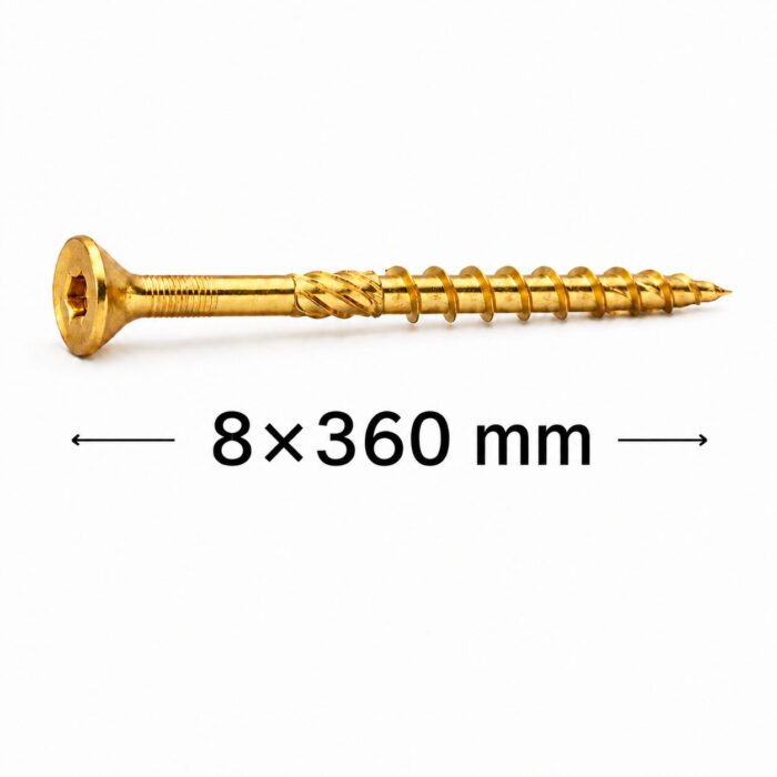 Surube dulgherie 8x360 mm pentru lemn, cap înecat, tip torx, 50 buc