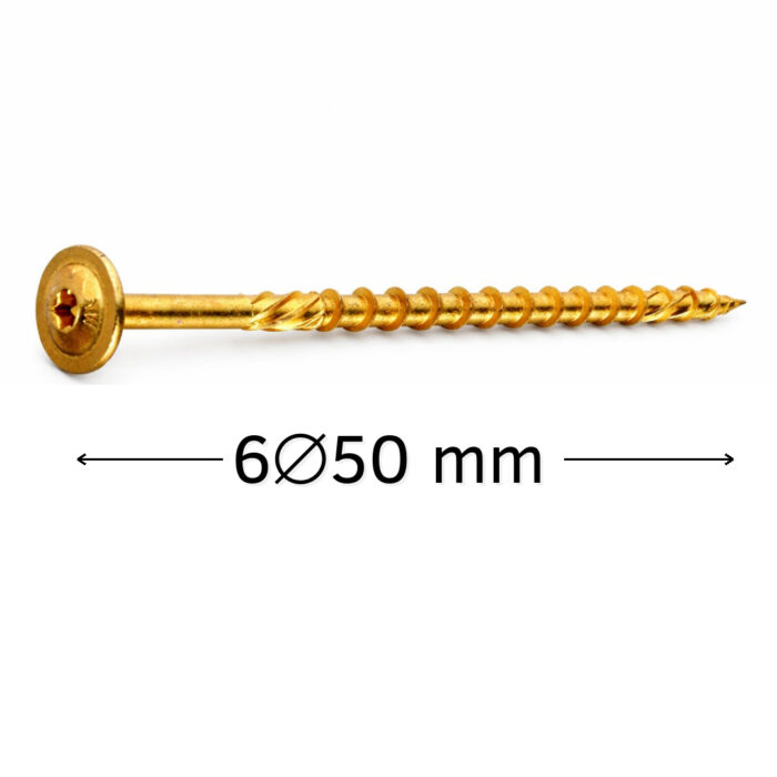 Surube dulgherie 6x50 mm pentru lemn, cap plat, tip torx