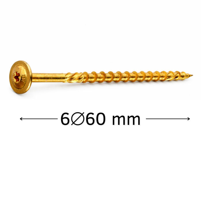 Surube dulgherie 6x60 mm pentru lemn, cap plat, tip torx, bax 100 buc