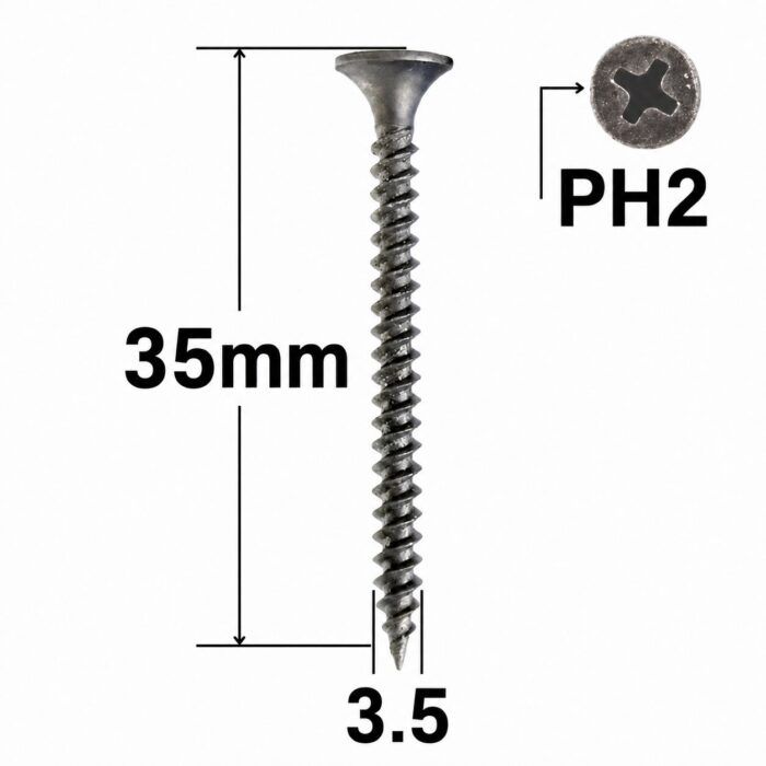 Negrese 3.5x35 mm suruburi pentru gips-carton - 1000 buc/bax