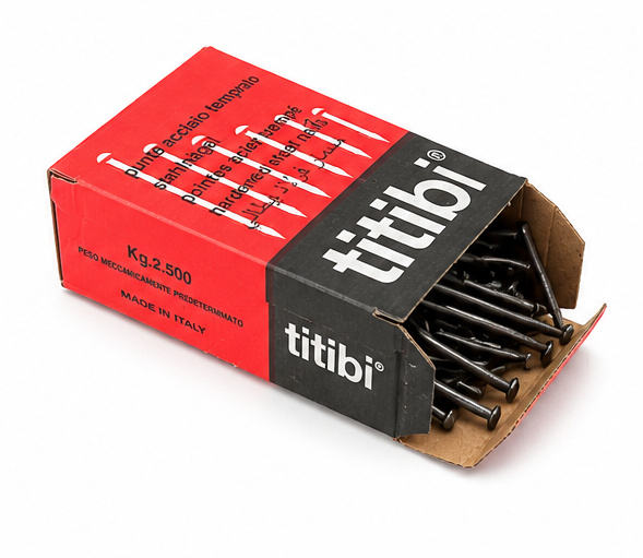 Cuie Beton Negre TITIBI Italy 4×70 mm, Oțel Călit – 350 buc/cutie, 2,5 kg