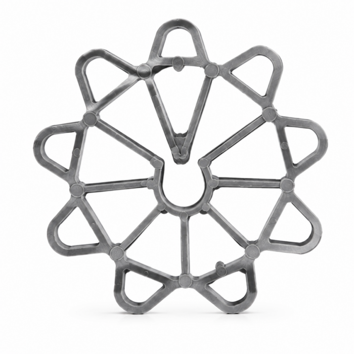 Distanțier 20 mm din plastic tip rozetă pentru armături verticale – acoperire beton