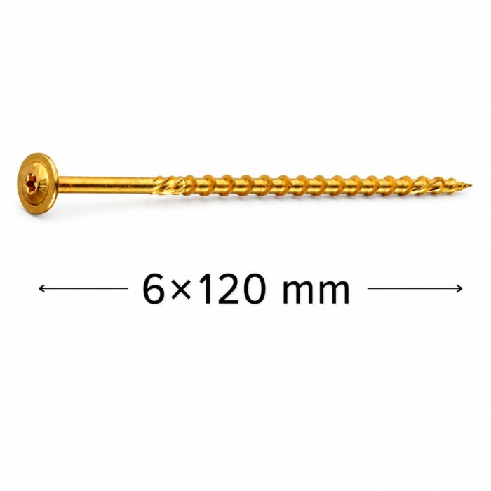 Surube dulgherie 6x120 mm pentru lemn, cap plat, tip torx, 100 buc