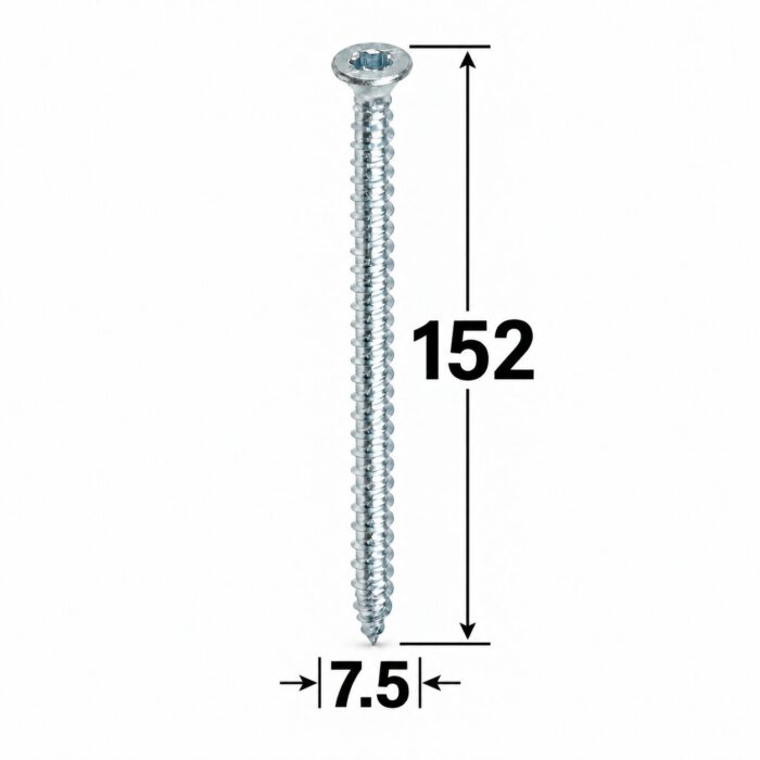 Suruburi montaj ferestre 7.5x152mm pentru beton – bax 100 buc